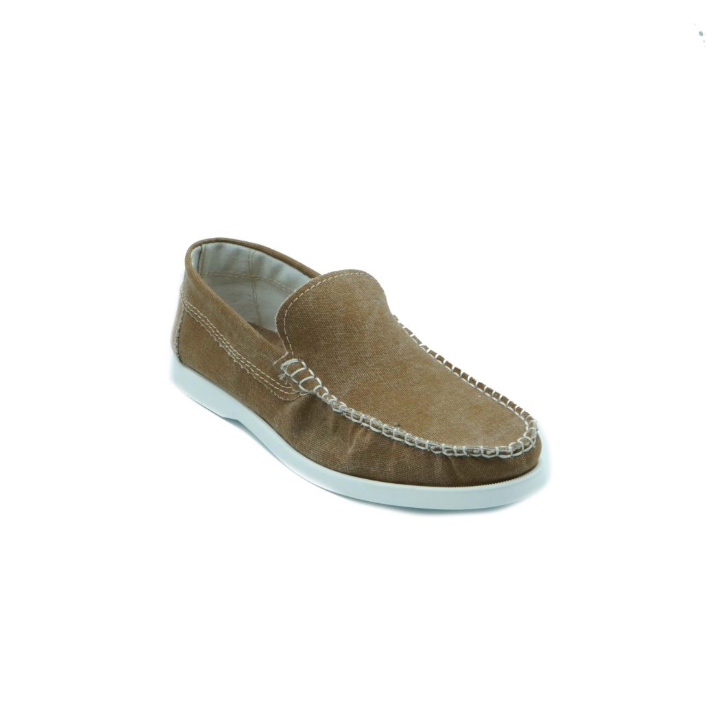 Lea Gu scarpa da barca in canvas, fondo gomma 15mm Liquidazione