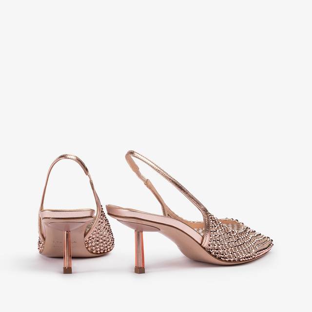 Le Silla Slingback gioiello rete oro rosa Promozione