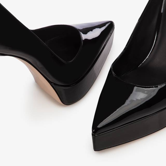 Le Silla Décolleté con plateau vernice nera 50% di sconto con spedizione gratuita