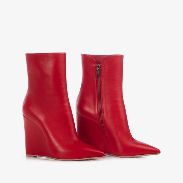 Le Silla Stivaletto con zeppa nappa rosso Rilascio limitato