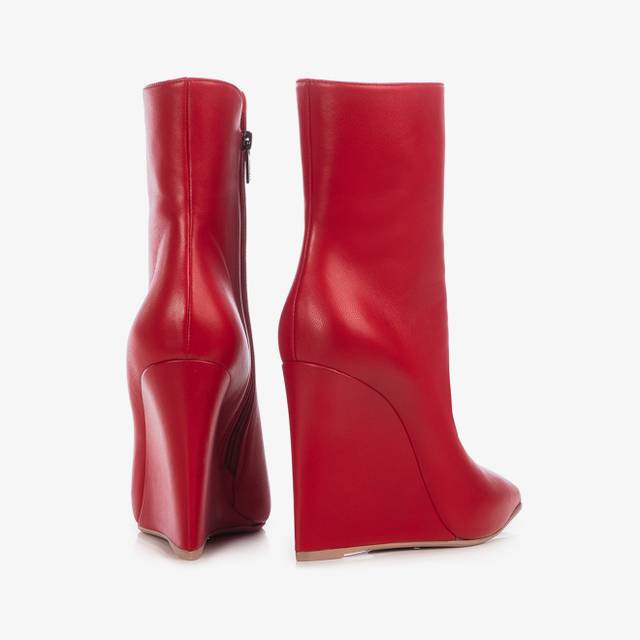 Le Silla Stivaletto con zeppa nappa rosso Rilascio limitato