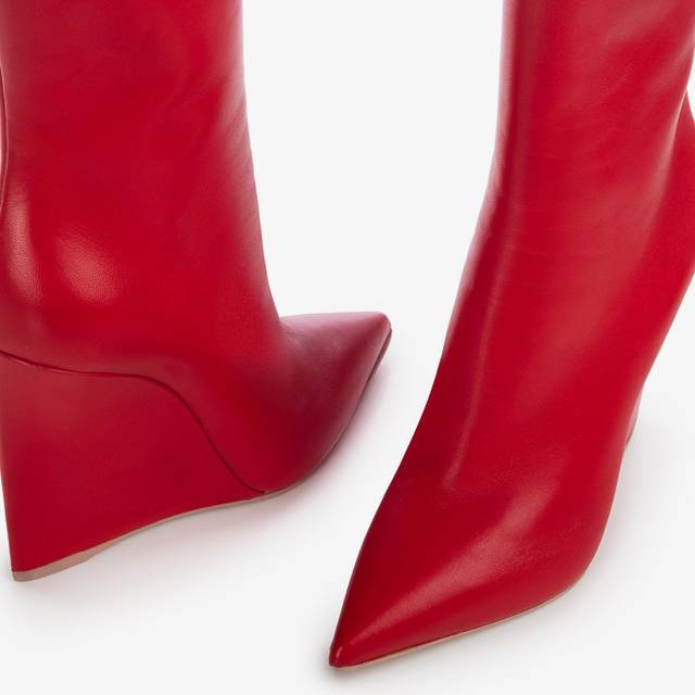 Le Silla Stivaletto con zeppa nappa rosso Rilascio limitato