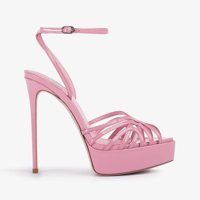 Le Silla Sandalo con plateau vernice rosa dea