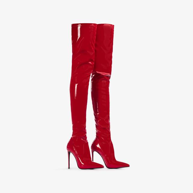 Le Silla Stivale sopra il ginocchio vinile stretch rosso opium Limitato a 3 giorni