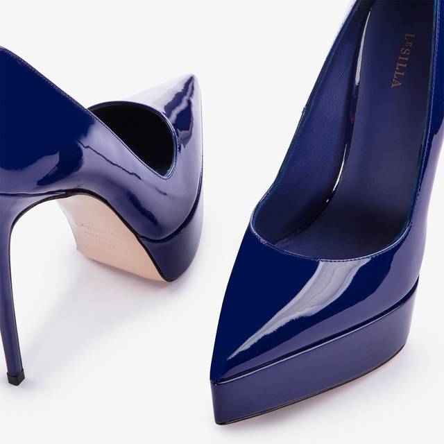 Le Silla Décolleté con plateau vernice blu lazuli 50% di sconto per tempo limitato