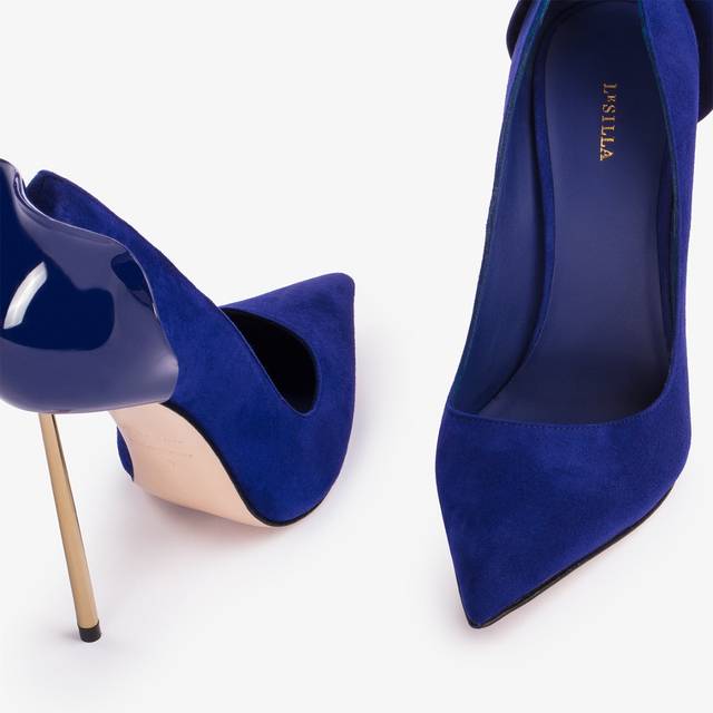 Le Silla Décolleté camoscio blu lazuli Sconti questo mese