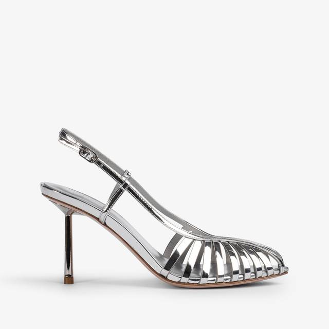Le Silla Slingback con listini metallizzata argento 2025