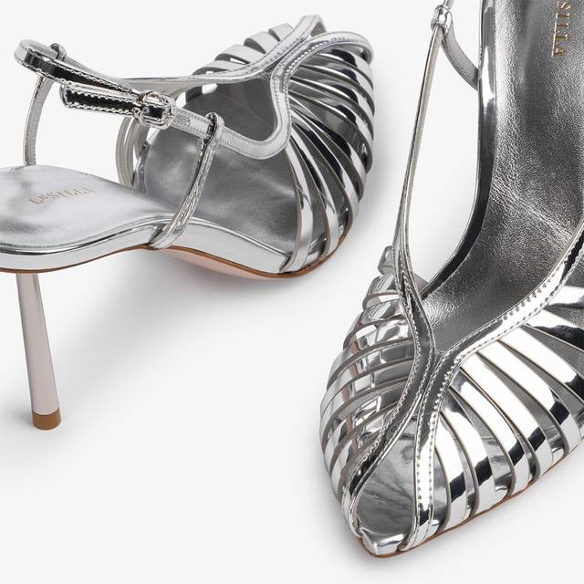 Le Silla Slingback con listini metallizzata argento 2025