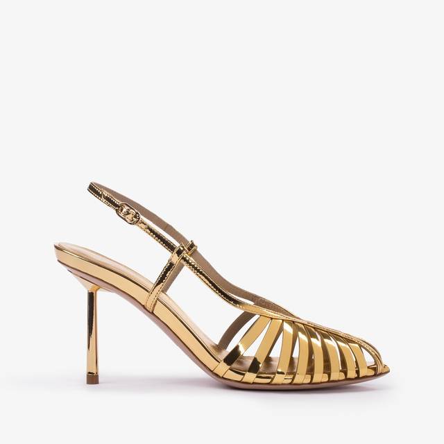 Le Silla Slingback con listini metallizzata oro pepita Italy