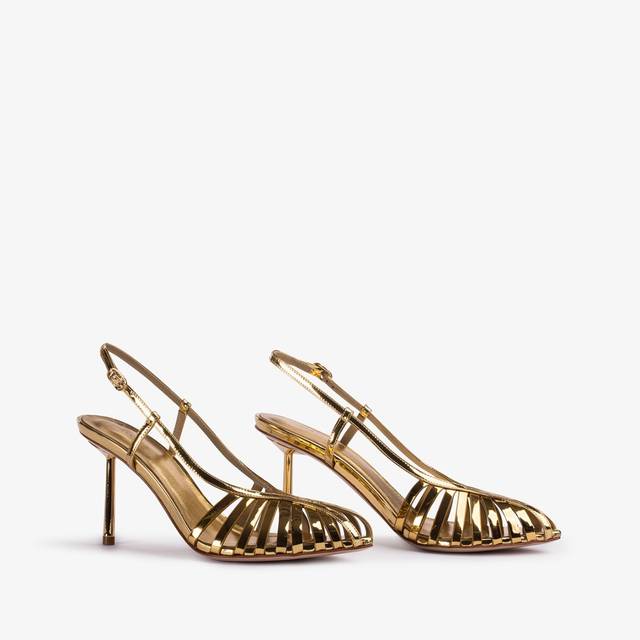 Le Silla Slingback con listini metallizzata oro pepita Italy