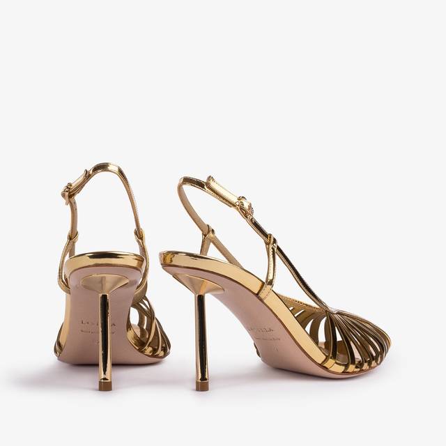 Le Silla Slingback con listini metallizzata oro pepita Italy