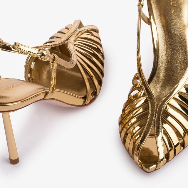 Le Silla Slingback con listini metallizzata oro pepita Italy