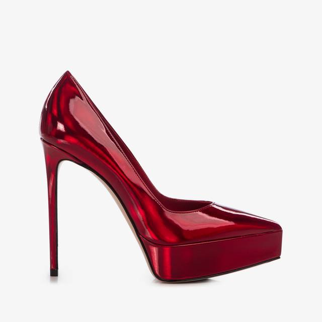 Le Silla Décolleté con plateau iridescente rosso rebel