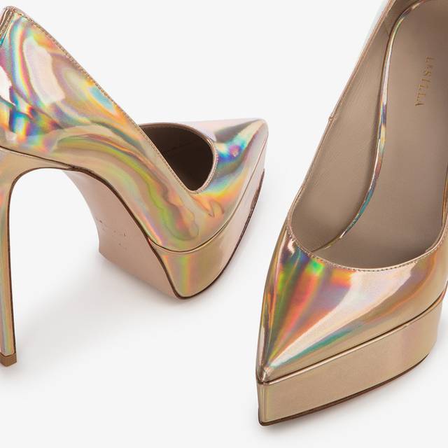Le Silla Décolleté con plateau iridescente nude Qualità