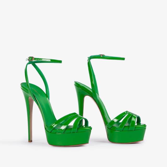 Le Silla Sandalo con plateau vernice verde emerald Promozione