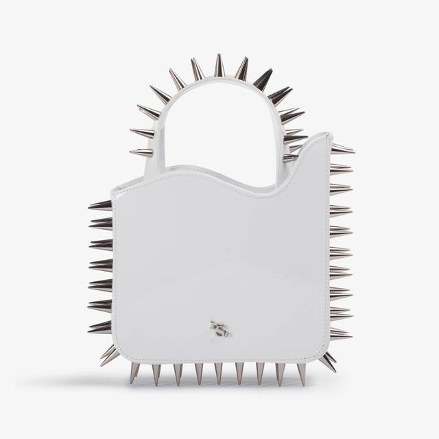 Le Silla Small bag vernice bianca con borchie argento Qualità Garantita