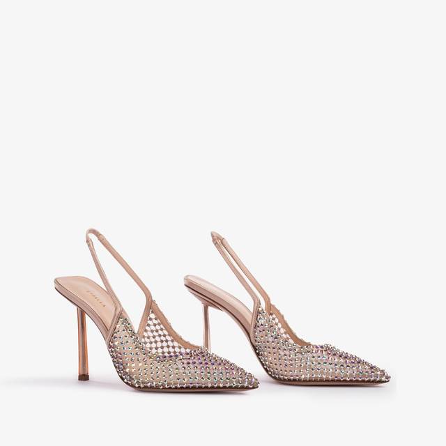 Le Silla Slingback gioiello rete nude skin Shopping Online
