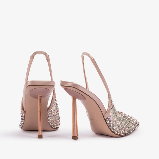 Le Silla Slingback gioiello rete nude skin Shopping Online