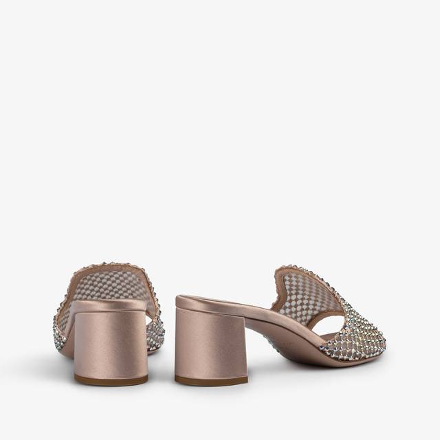 Le Silla Sandalo mule gioiello rete nude skin con Cristalli Affare Del Giorno