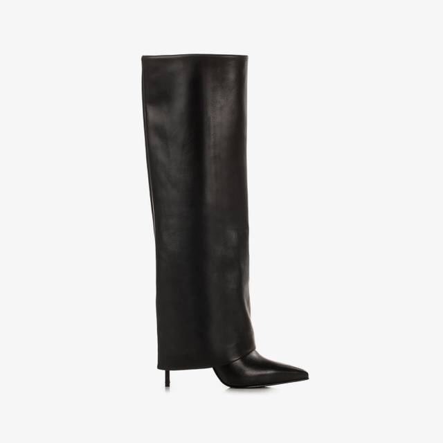 Le Silla Stivale con risvolto nappa nero