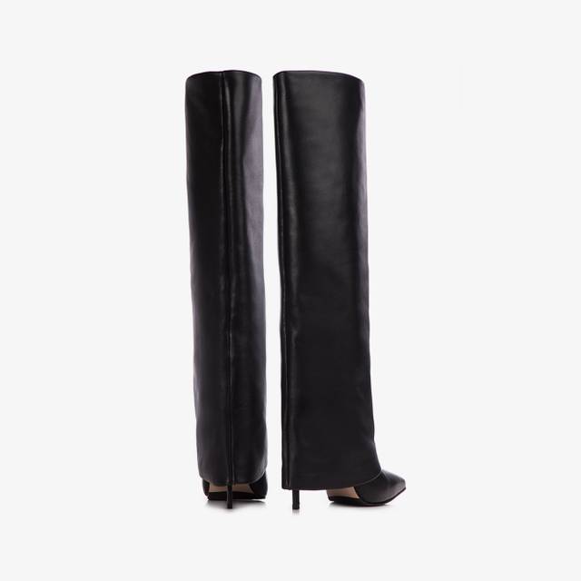 Le Silla Stivale con risvolto nappa nero Presa