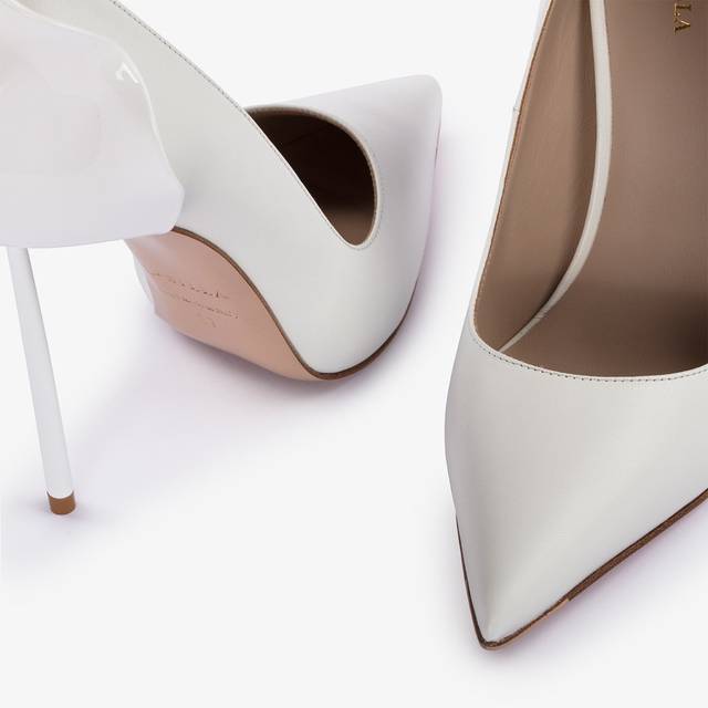 Le Silla Décolleté pelle bianca carta Online