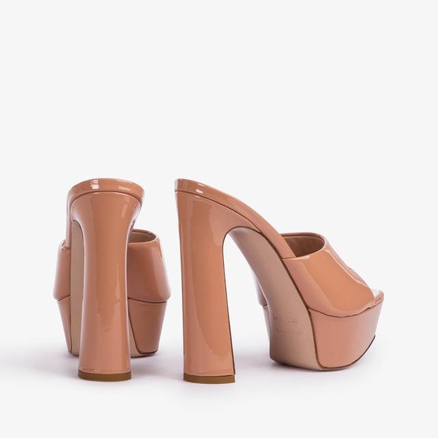 Le Silla Sandalo con plateau vernice nude phard Hotsell