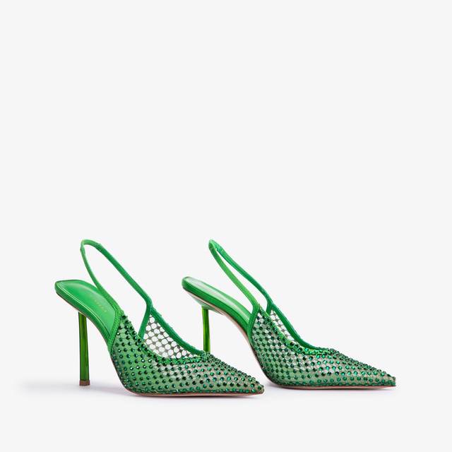 Le Silla Slingback gioiello rete verde emerald Negozio online di fabbrica