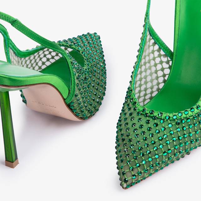 Le Silla Slingback gioiello rete verde emerald Negozio online di fabbrica