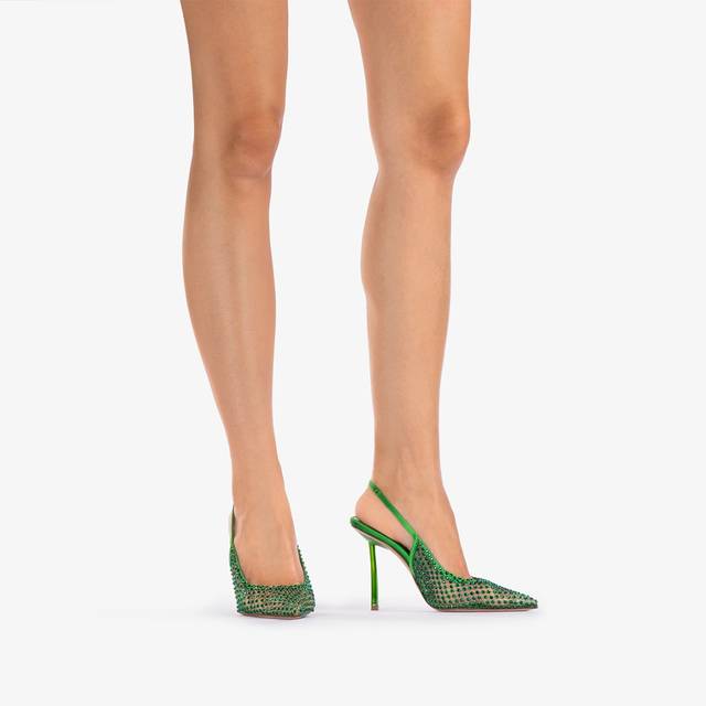 Le Silla Slingback gioiello rete verde emerald Negozio online di fabbrica