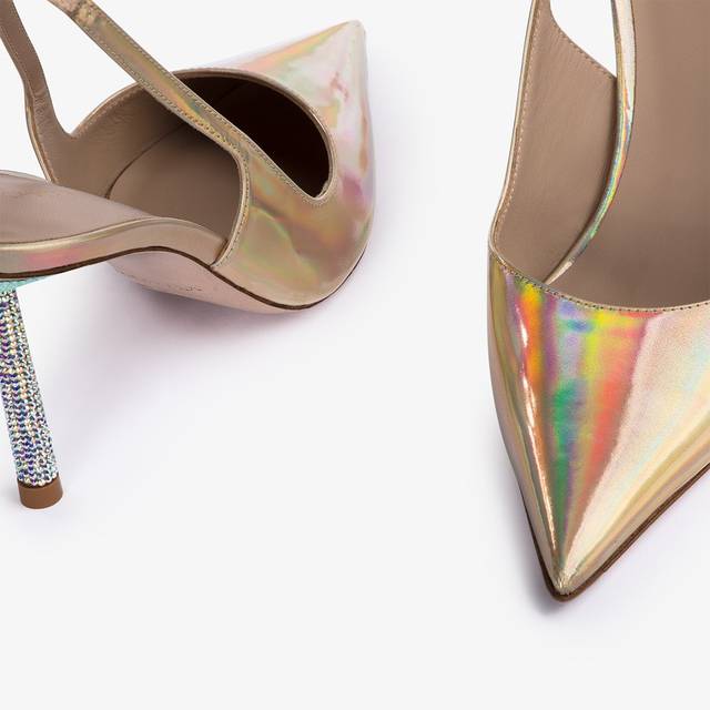 Le Silla Slingback iridescente nude Prezzo di fabbrica