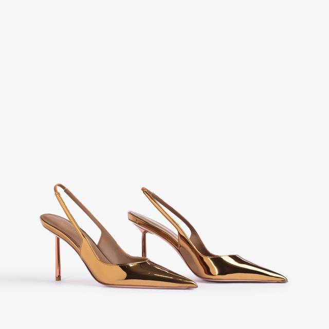Le Silla Slingback metallizzata arancione marigold Offerta speciale