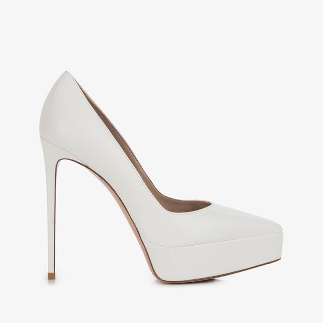 Le Silla Décolleté con plateau pelle bianca carta Comprare a buon mercato