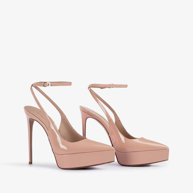 Le Silla Slingback con plateau vernice nude skin Flash Sale