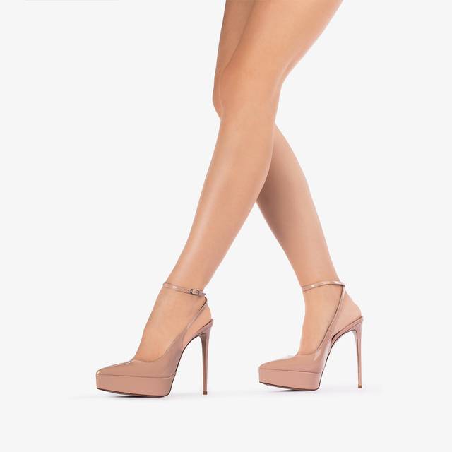 Le Silla Slingback con plateau vernice nude skin Flash Sale