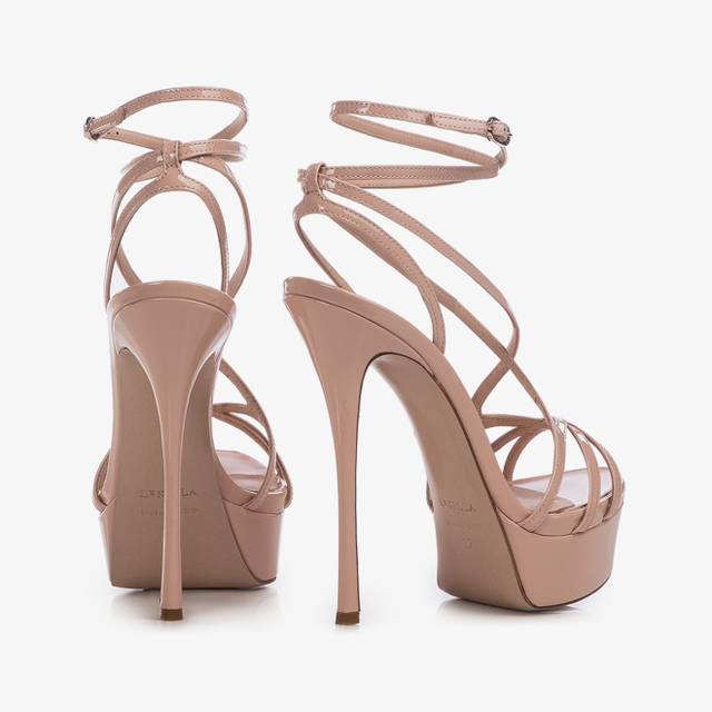 Le Silla Sandalo con plateau vernice nude skin Offerta Giorno del Papà