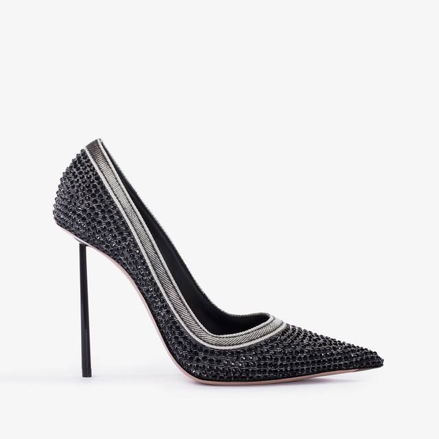 Le Silla Décolleté gioiello denim nera e Cristalli Offerta Anniversario