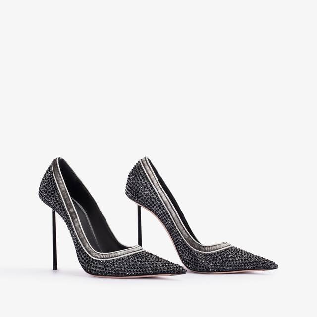Le Silla Décolleté gioiello denim nera e Cristalli Offerta Anniversario
