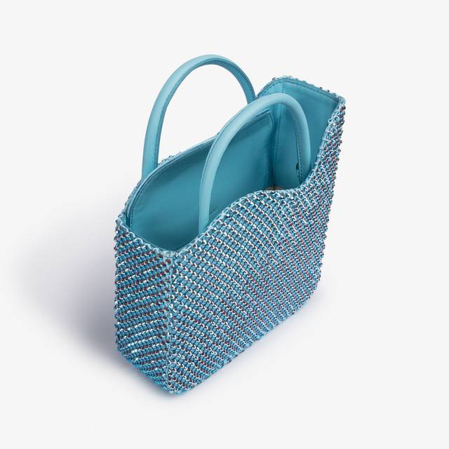 Le Silla Small bag raso azzurro cielo con Cristalli Offerta migliore