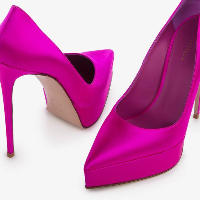 Le Silla Décolleté con plateau raso fucsia bouganville Latest fashion