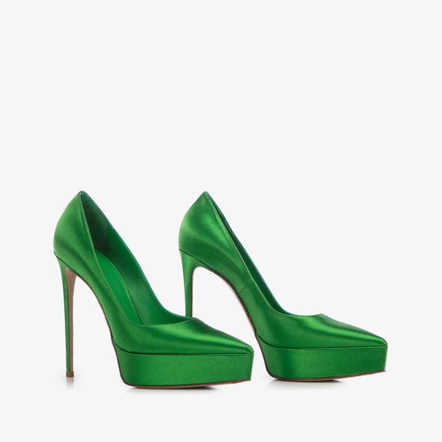 Le Silla Décolleté con plateau raso verde emerald Online Outlet