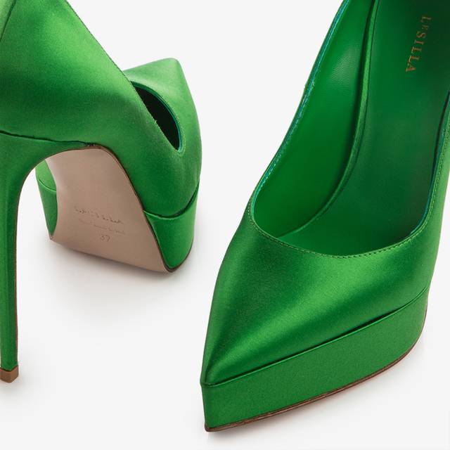 Le Silla Décolleté con plateau raso verde emerald Online Outlet