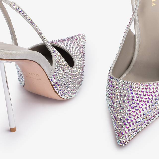 Le Silla Slingback cristalli argento eclissi Prezzo basso