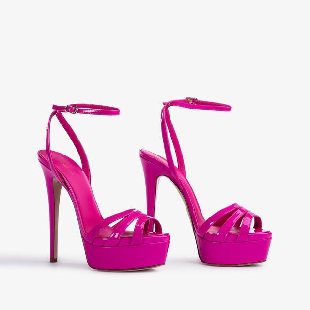 Le Silla Sandalo con plateau vernice fucsia bouganville ACQUISTA ORA