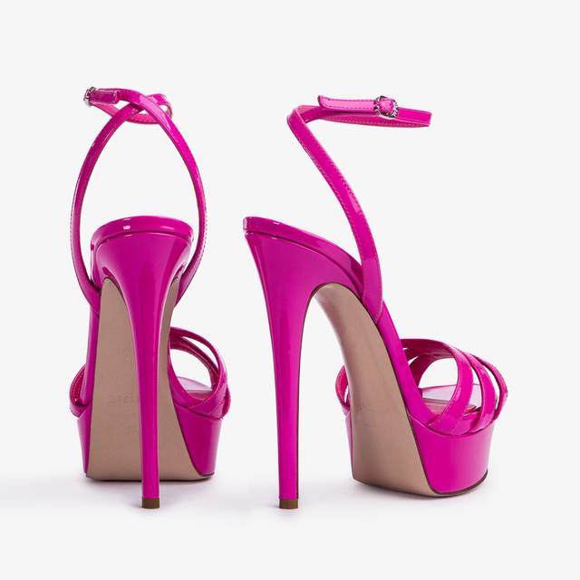 Le Silla Sandalo con plateau vernice fucsia bouganville ACQUISTA ORA