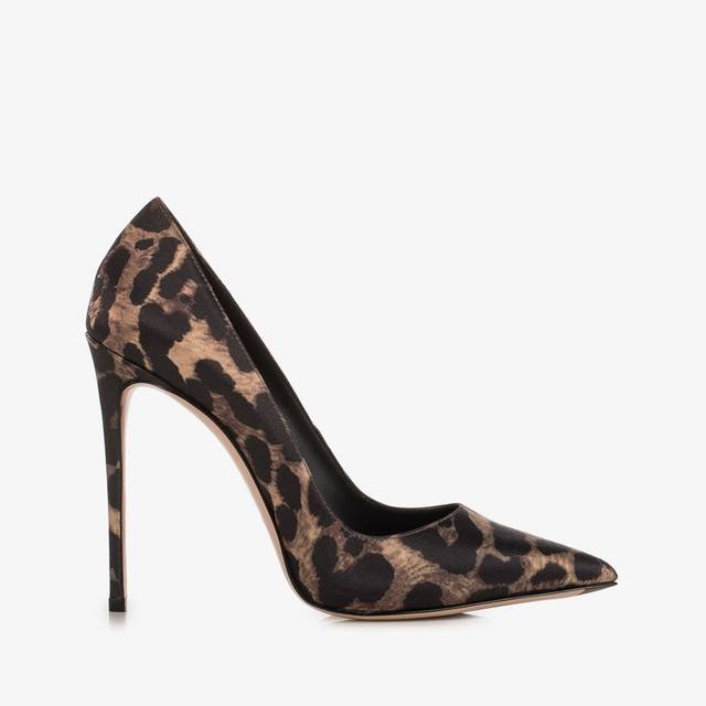 Le Silla Décolleté raso stampa leopardo
