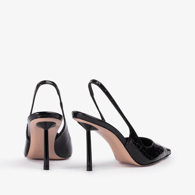 Le Silla Slingback stampa cocco nera Italy