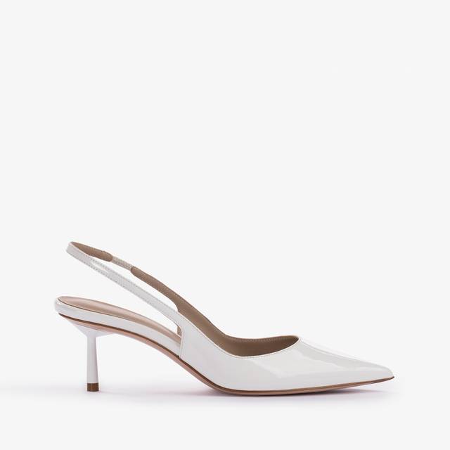 Le Silla Slingback vernice bianca carta Italia