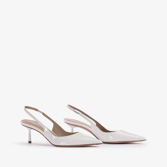 Le Silla Slingback vernice bianca carta Italia