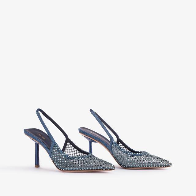 Le Silla Slingback gioiello rete denim blu Qualità Garantita